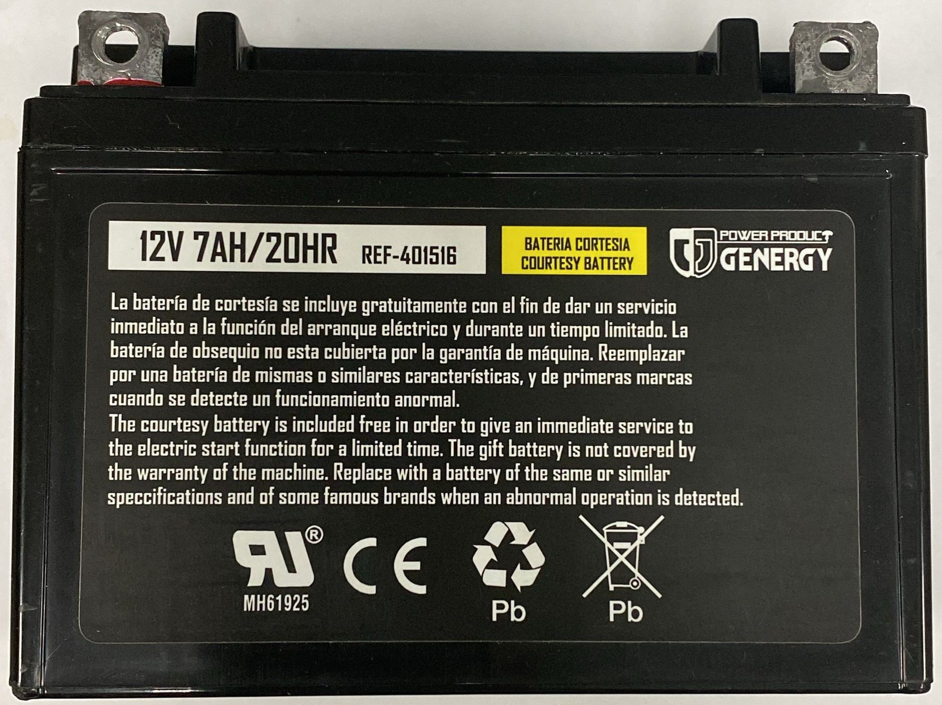 BATERIA 12V 7Ah 135*65*100 GENERGY
